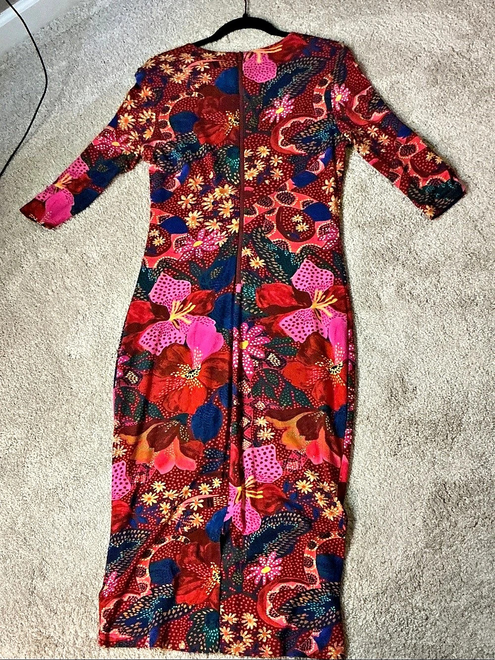 Farm Rio Floral Maxi Dress in Red & Blue Size Medium - Picture 2 of 5
